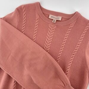 Philosophy Republic Clothing Cable‎ Knit Sweater Long Sleeve Pink L/G